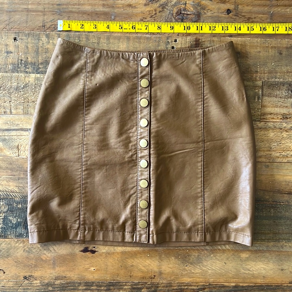 Free People Modern Femme Faux Leather Skirt